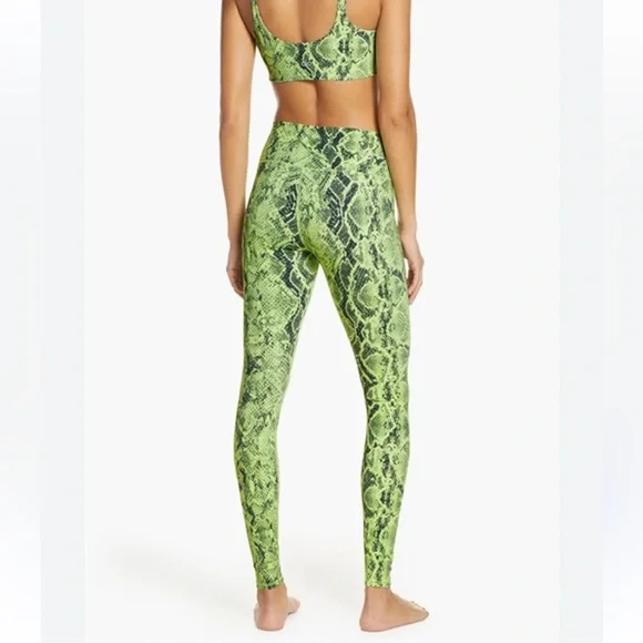 Alo Yoga High-Waist Vapor Green Snakeskin Leggings - Picture 2 of 9